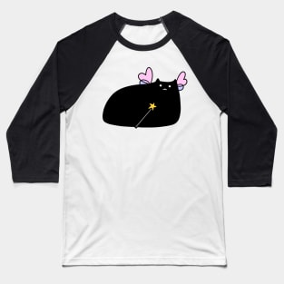 Chubby Black Cat Fairy Baseball T-Shirt